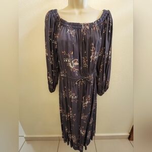 Loft Round Neck Peasant Dress